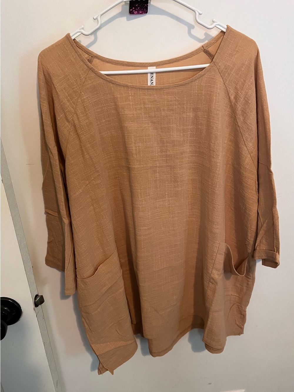 Zenana Outfitters Relaxed Pocket Tunic - Camel